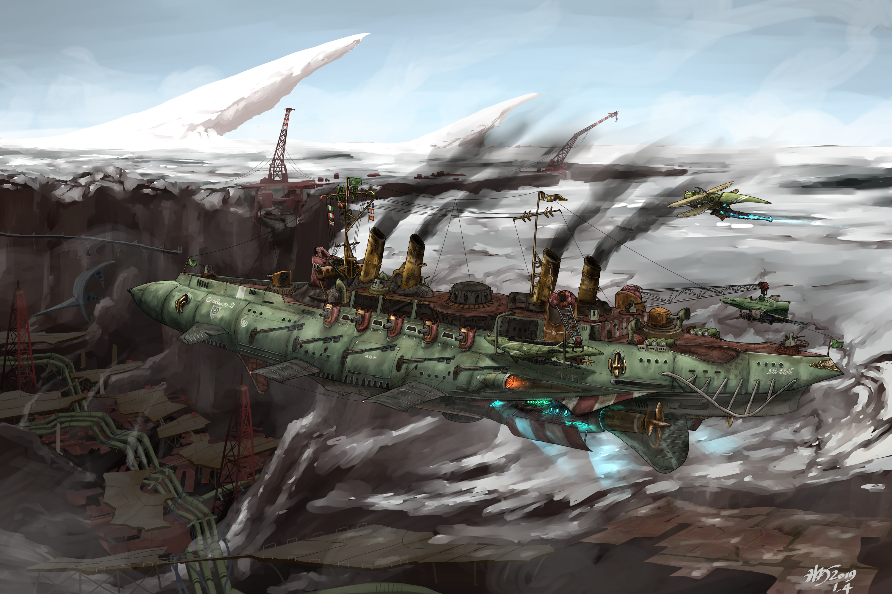 Sci Fi Steampunk HD Wallpaper by AoiWaffle0608