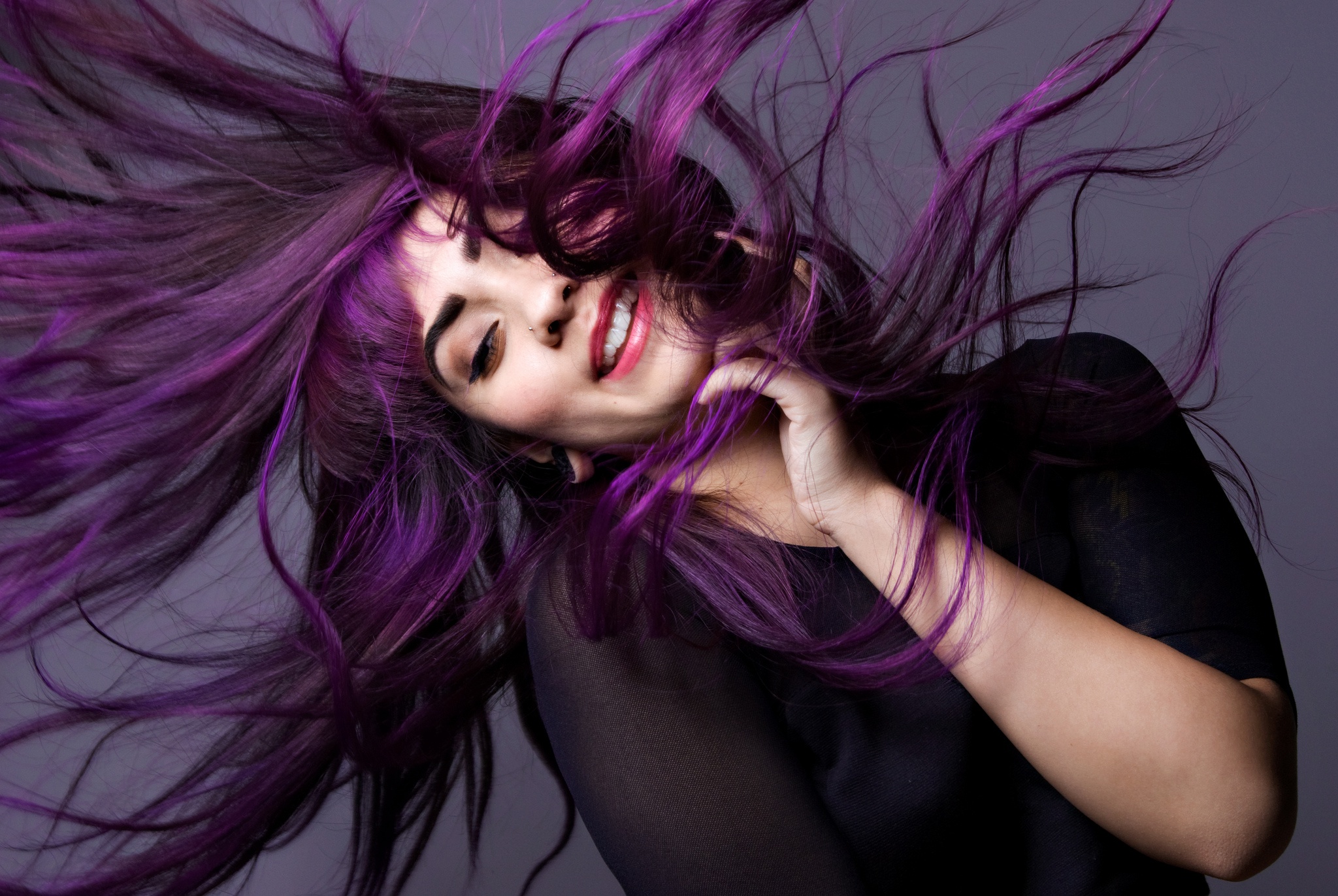 Crisp Deep Purple Hair Landscape for Your Screen Crisp Deep Purple Hair Landscape for Your Screen