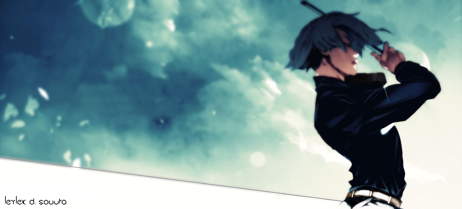 HD anime desktop wallpaper featuring Kanae von Rosewald from Tokyo Ghoul:re with a cloudy sky background.
