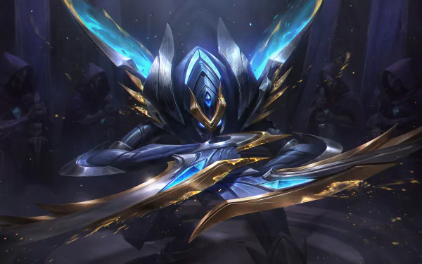 HD desktop wallpaper featuring Kha'Zix from League of Legends, showcasing an intense and dynamic in-game character design.