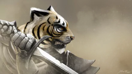 armor sword tiger fantasy warrior fantasy warrior HD Desktop Wallpaper | Background Image