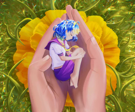  Earth-Chan is sleeping in your hands by Ayumaou