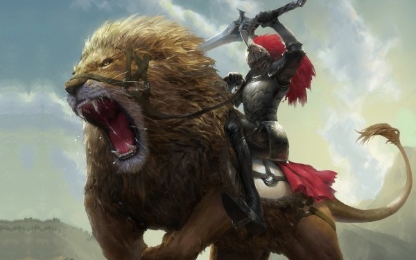 Fantasy Knight Warrior Lion Armor HD Wallpaper | Background Image