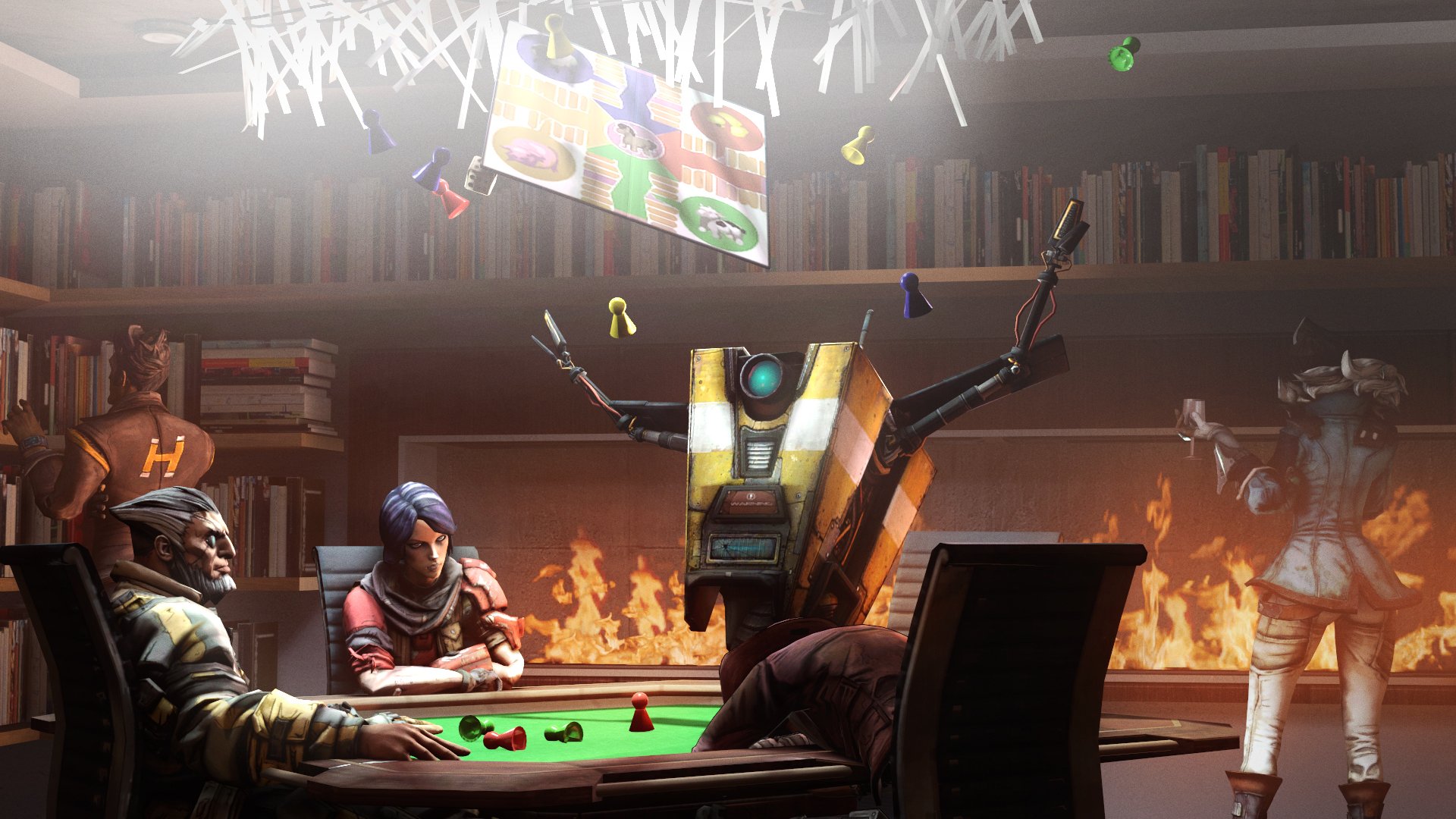 Download Handsome Jack Aurelia (Borderlands) Wilhelm (Borderlands) Athena (Borderlands) Nisha (Borderlands) Claptrap (Borderlands) Video Game Borderlands: The Pre-Sequel HD Wallpaper by Yhrite