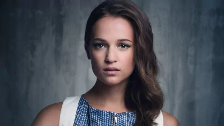 stare brown eyes brunette actress Swedish Celebrity Alicia Vikander HD Desktop Wallpaper | Background Image