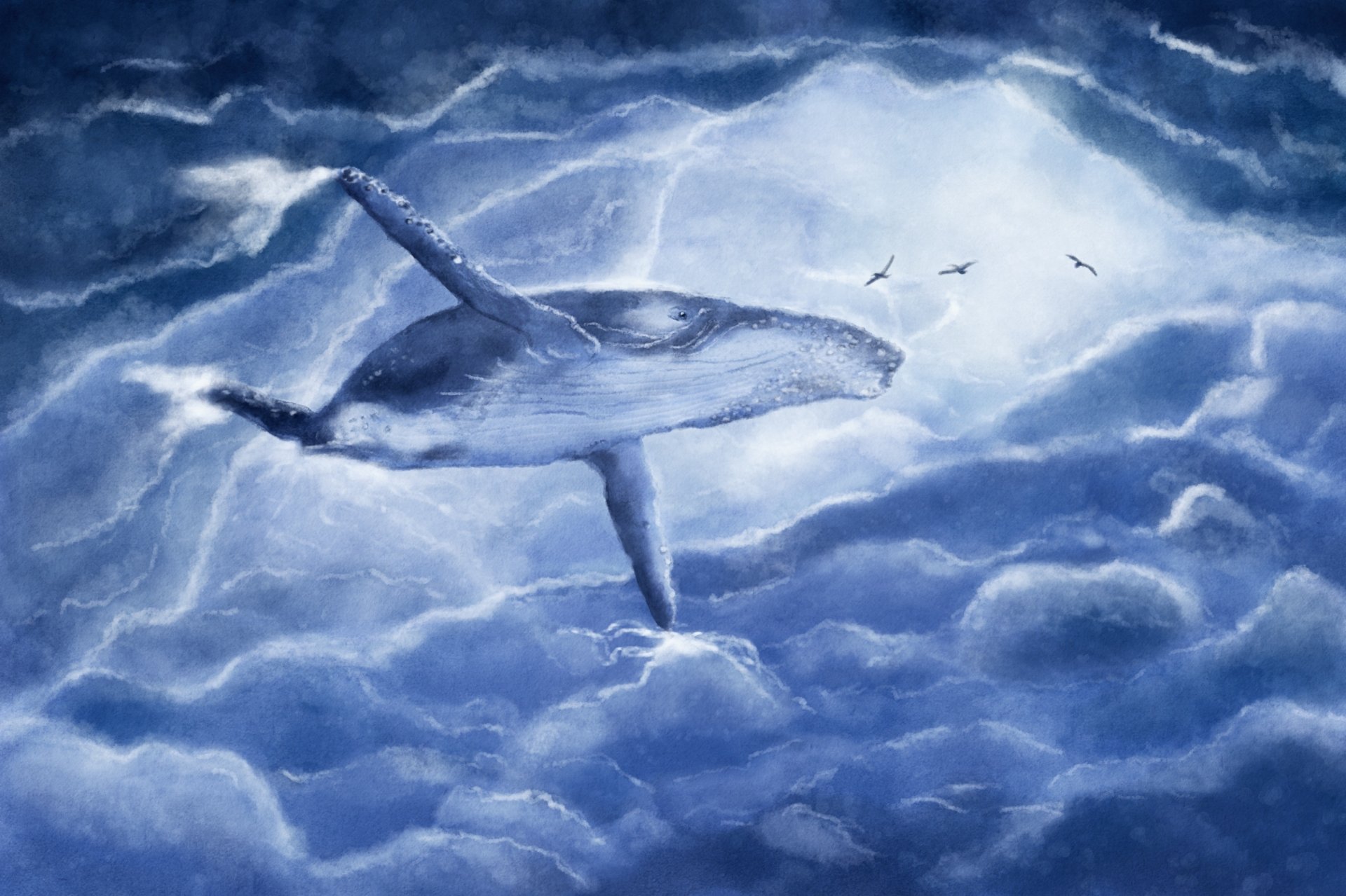 Download Cloud Fantasy Whale HD Wallpaper by Džoko Stach