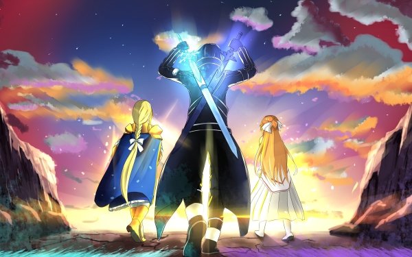 Anime Crossover Sword Art Online Sword Art Online: Alicization Devil May Cry 5 Kirito Kazuto Kirigaya Asuna Yuuki Alice Zuberg HD Wallpaper | Hintergrund