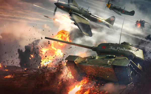T-34 tank Ilyushin Il-2 video game War Thunder HD Desktop Wallpaper | Background Image