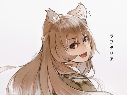 Raphtalia from The Rising of the Shield Hero anime, depicted in detailed 4K Ultra HD art with soft colors, showcasing her fox-like ears and expressive eyes.