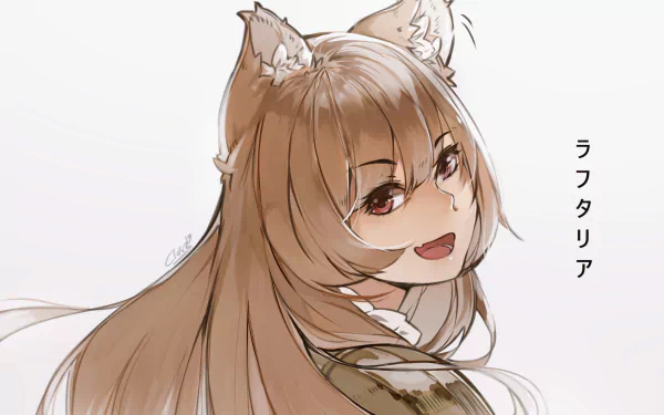 Raphtalia from The Rising of the Shield Hero anime, depicted in detailed 4K Ultra HD art with soft colors, showcasing her fox-like ears and expressive eyes.