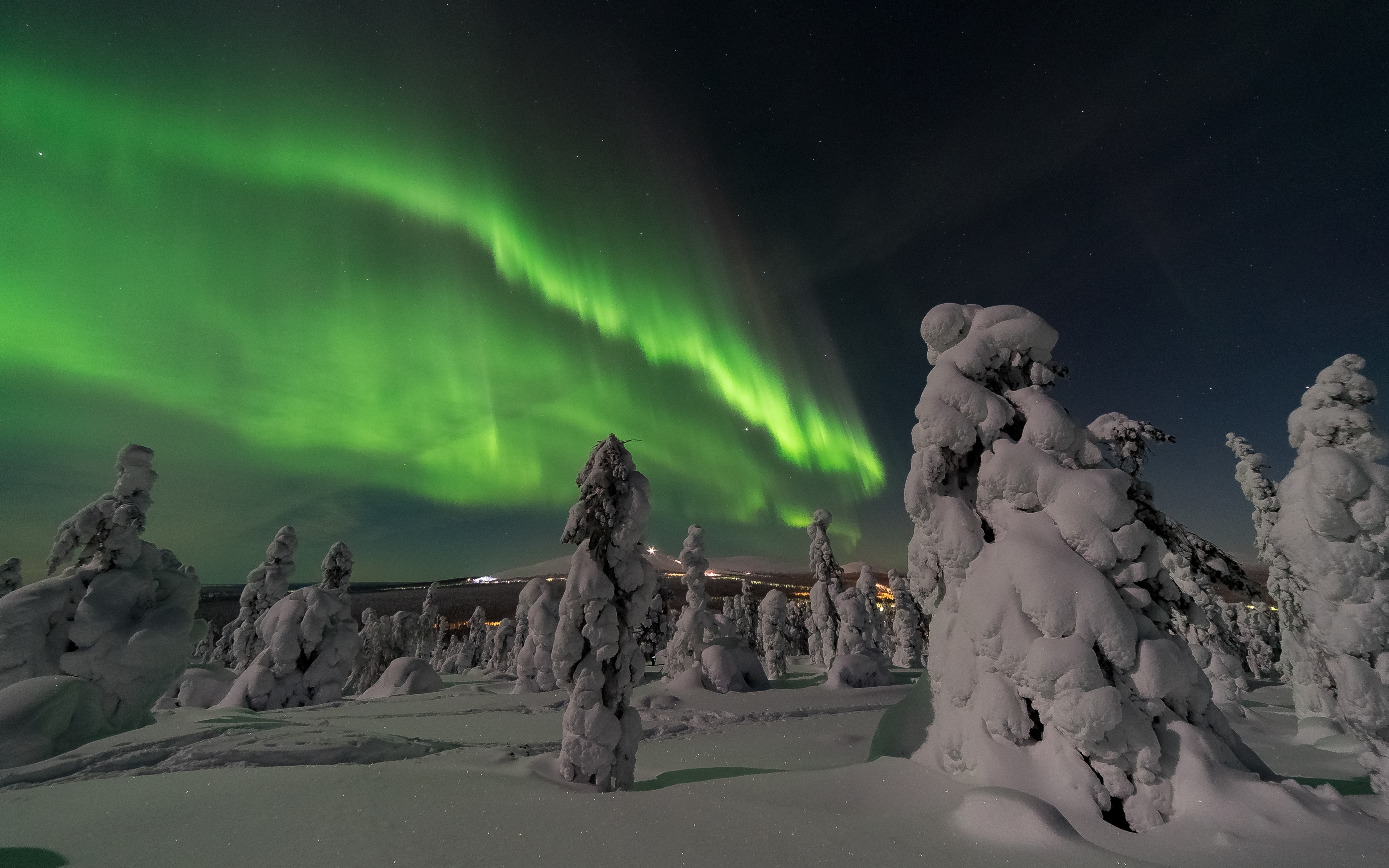 Download Snow Winter Sky Light Night Nature Aurora Borealis Winter