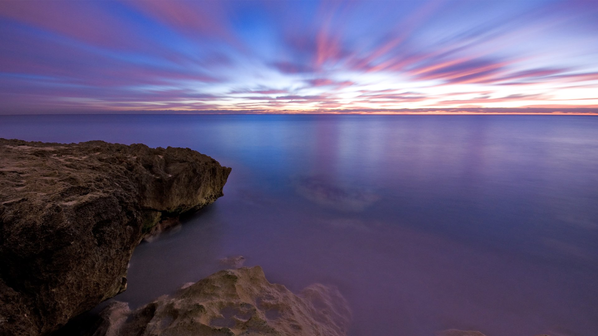 Download Purple Morning Nature Ocean HD Wallpaper