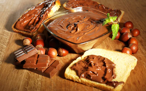 hazelnut chocolate still life food Nutella HD Desktop Wallpaper | Background Image