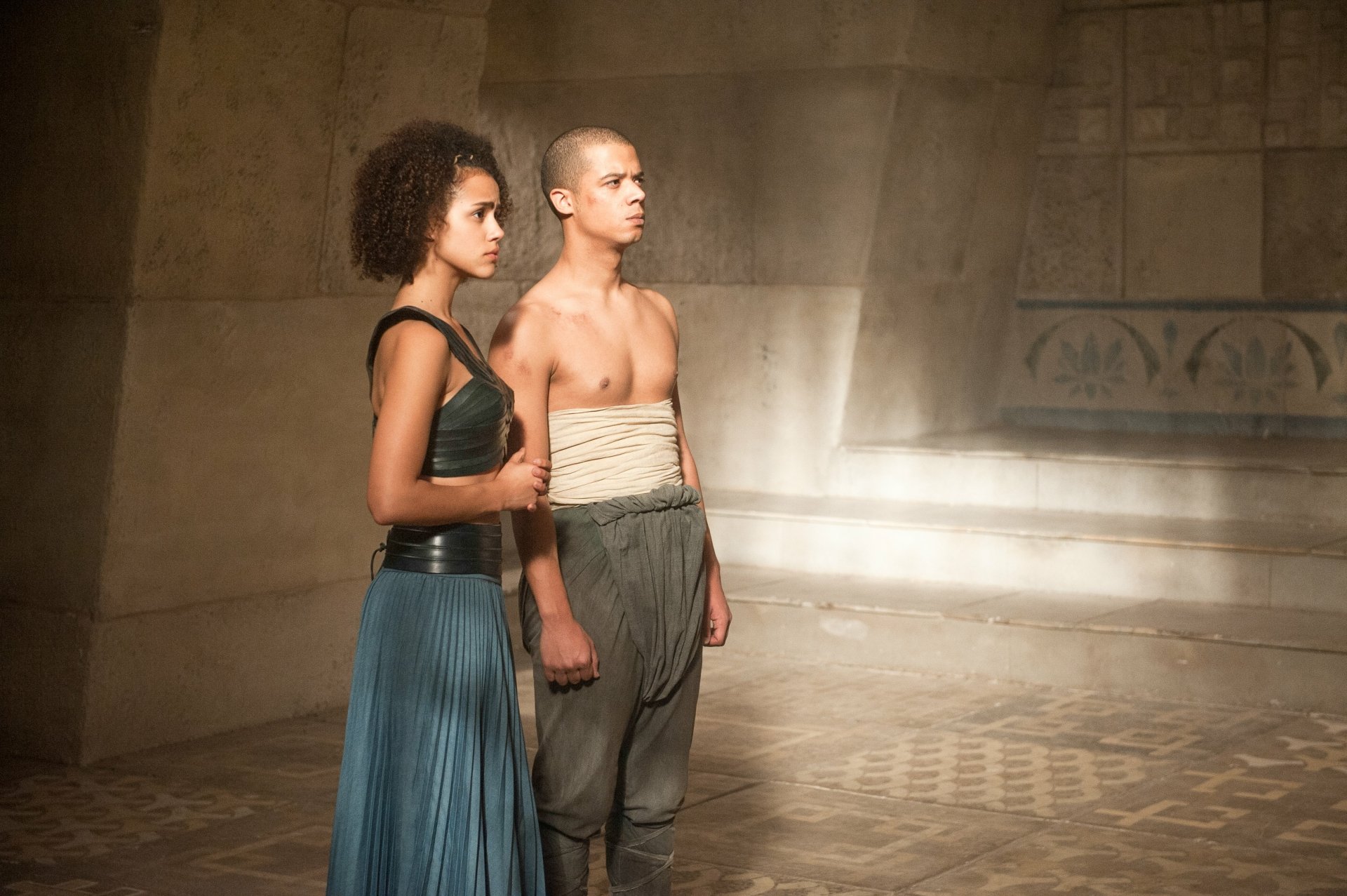Download Nathalie Emmanuel Jacob Anderson Grey Worm Missandei (Game Of Thrones) TV Show Game Of Thrones 4k Ultra HD Wallpaper