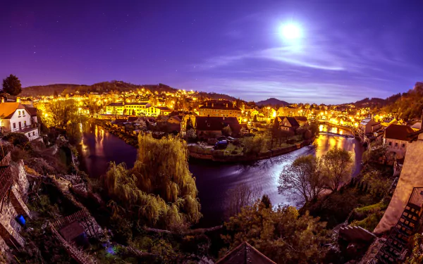  Mountain Town at Night
