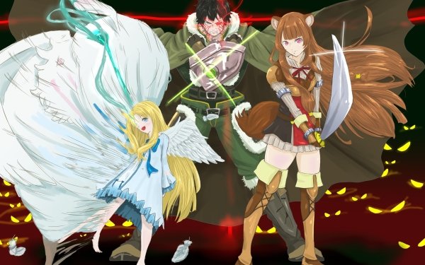 Anime The Rising of the Shield Hero Raphtalia Filo Naofumi Iwatani Curse Shield HD Wallpaper | Background Image