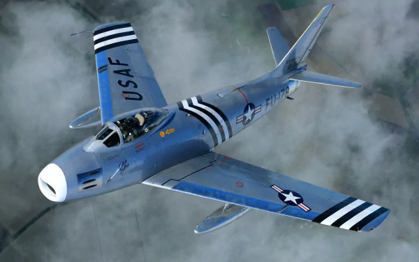 warplane aircraft jet fighter military North American F-86 Sabre HD Desktop Wallpaper | Background Image