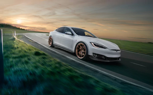 white car car Tesla Motors vehicle Tesla Model S HD Desktop Wallpaper | Background Image