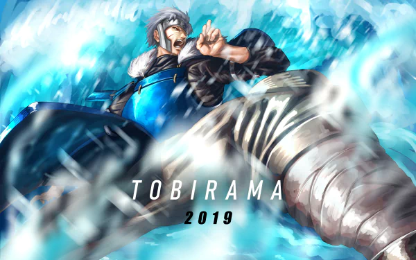 Tobirama Senju in intense battle pose with icy blue effects, captured in a vibrant 4K Ultra HD Naruto anime rage desktop wallpaper background.
