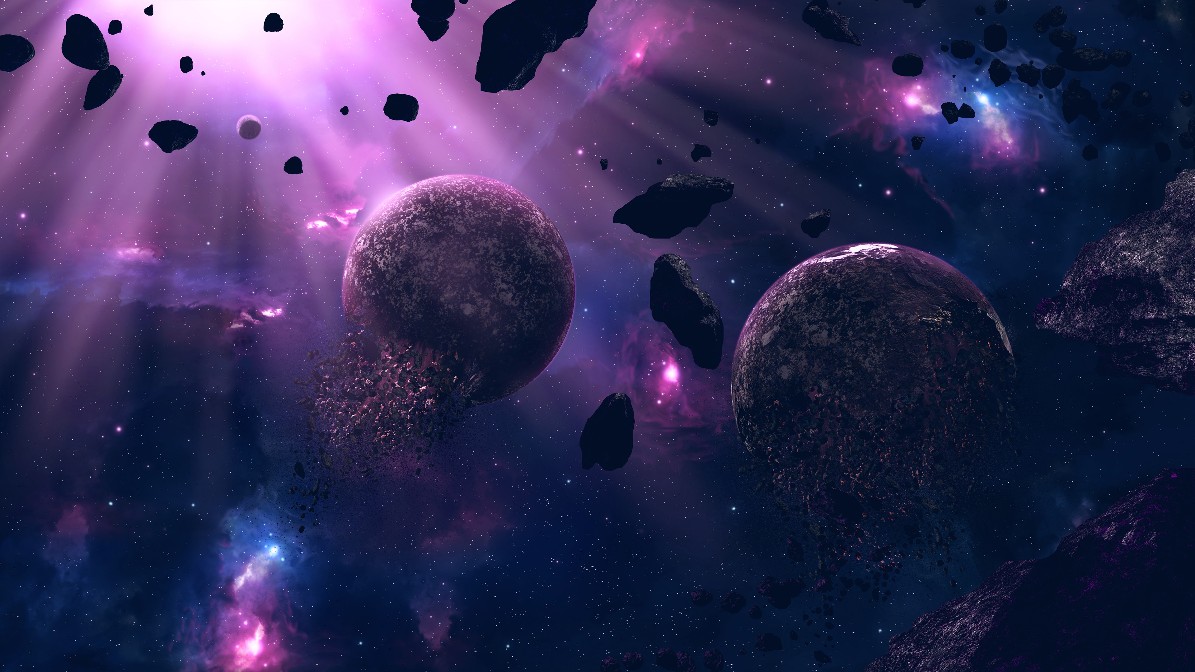 Purple Space Explosion 4k Ultra Hd Wallpaper Background Image