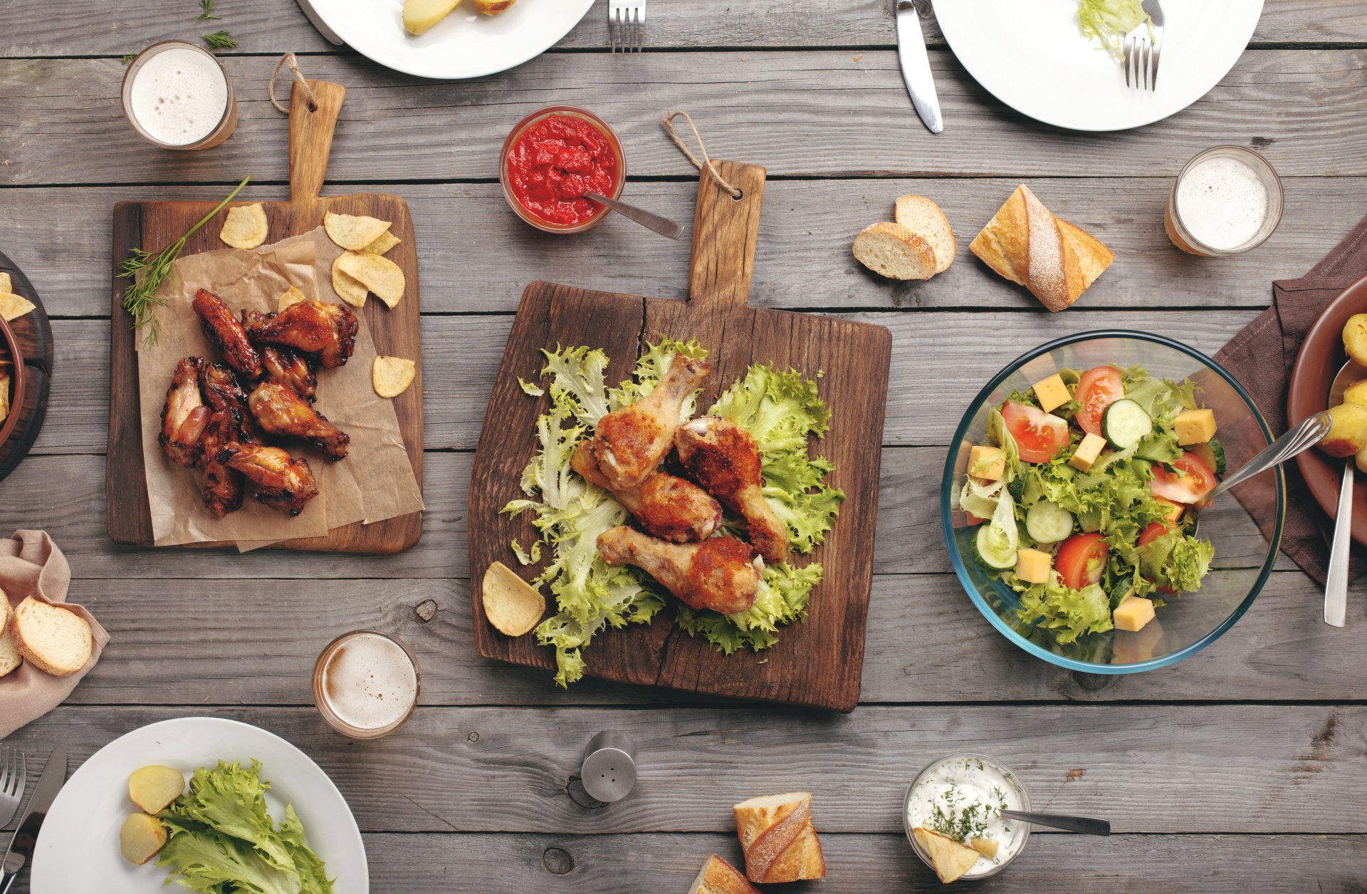Download Chicken Salad Meat Food Still Life 4k Ultra HD Wallpaper