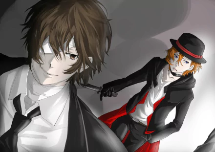 Chuuya Nakahara Osamu Dazai Anime Bungou Stray Dogs HD Desktop Wallpaper | Background Image