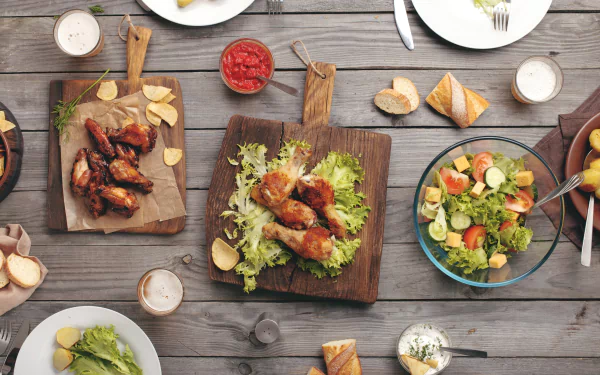 chicken salad meat food still life HD Desktop Wallpaper | Background Image