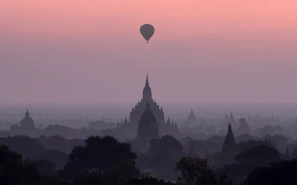 landscape hot air balloon man made bagan HD Desktop Wallpaper | Background Image