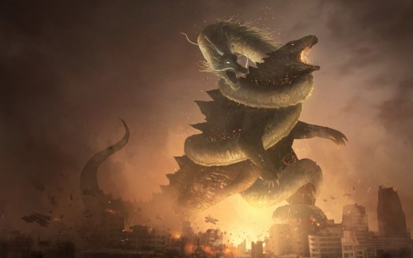 Fantasy Godzilla Battle Dragon Kaiju Lao Shan Lung HD Wallpaper | Background Image