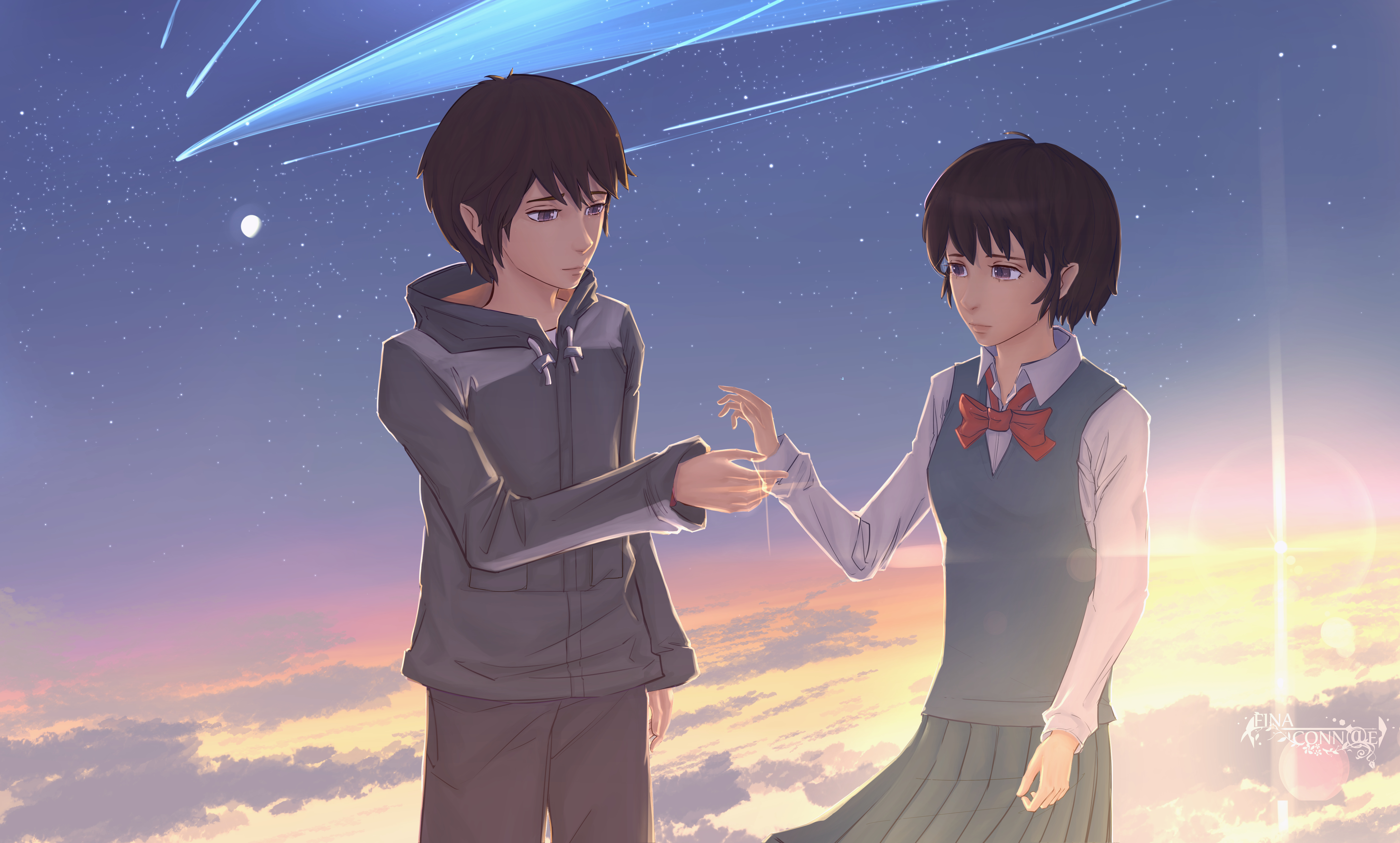 Download Mitsuha Miyamizu Taki Tachibana Anime Your Name. 4k Ultra HD ...