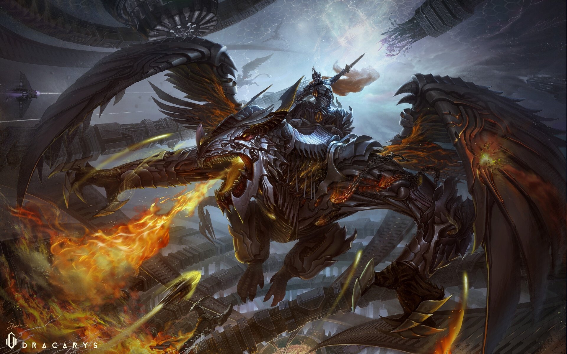 Download Dragon Rider Fire Fantasy Dragon Hd Wallpaper By Yidong Shui