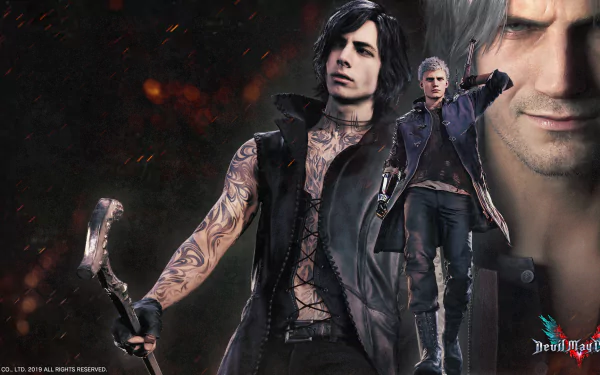 Nero (Devil May Cry) Dante (Devil May Cry) V (Devil May Cry) video game Devil May Cry 5 HD Desktop Wallpaper | Background Image