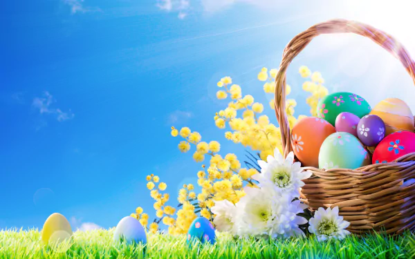 flower easter egg basket holiday Easter HD Desktop Wallpaper | Background Image
