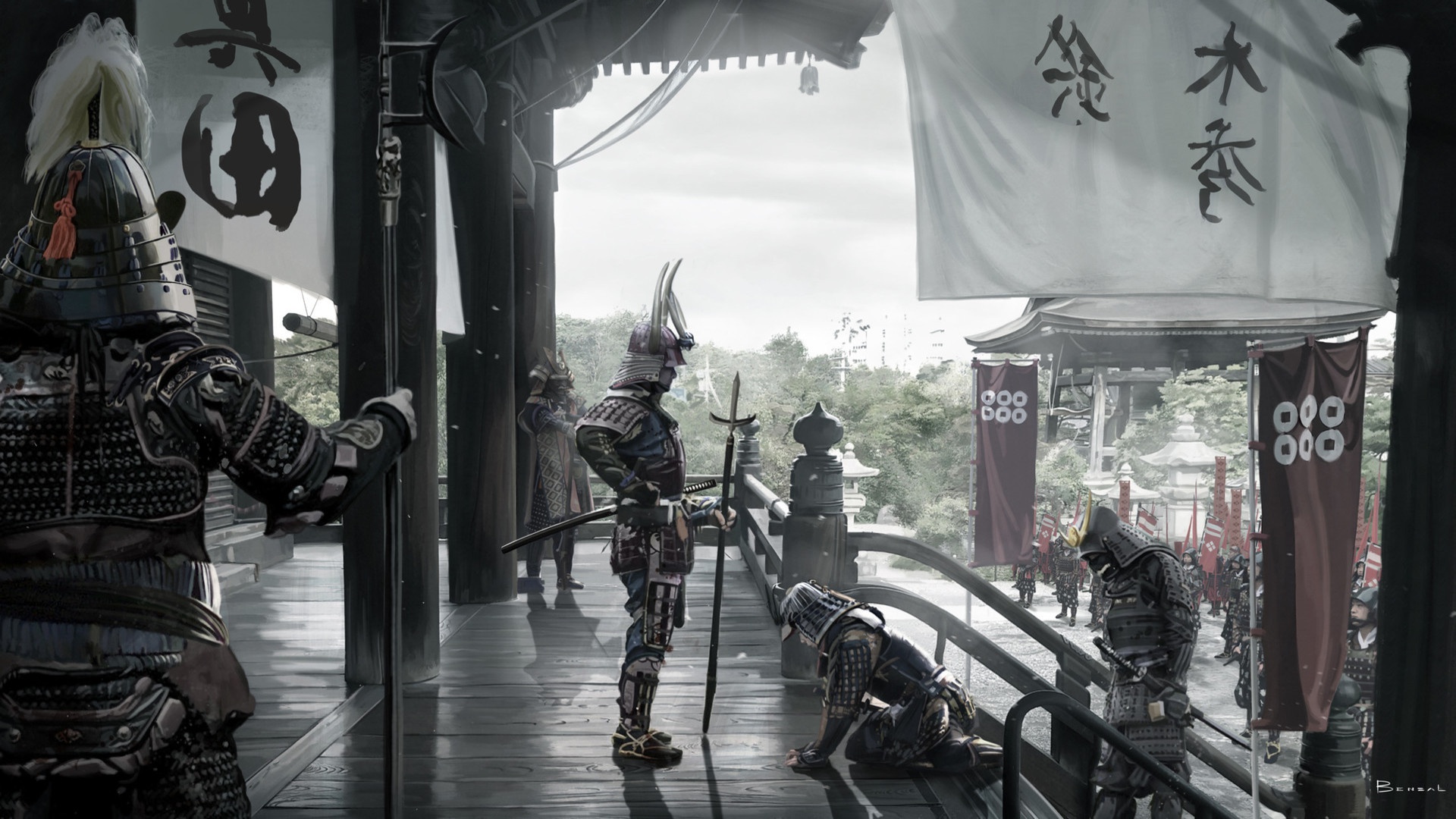 Fantasy Samurai HD Wallpaper by David Benzal