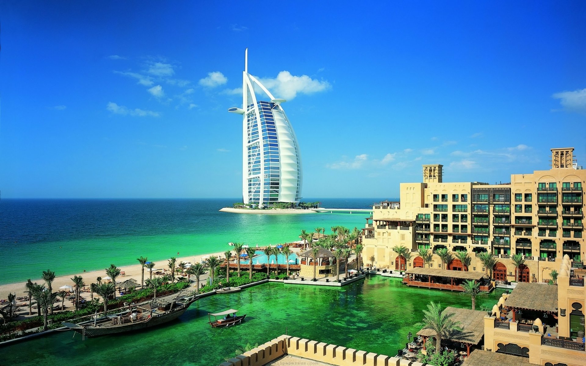 Download Burj Al Arab Sea Man Made Dubai HD Wallpaper